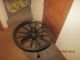 Rare Antique Wagon Wheel Table With Glass Top Old Look 1900-1950 photo 2