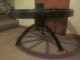Rare Antique Wagon Wheel Table With Glass Top Old Look 1900-1950 photo 3