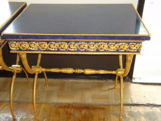 Museum Quality Pr Lapis Lazuli And Bronze Empire Tables photo