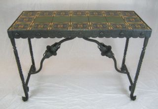 Spanish Colonial Tile & Wrought Iron Entry Table No.  2 photo