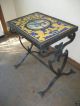 Spanish California Tile & Wrought Iron End Table 1900-1950 photo 1