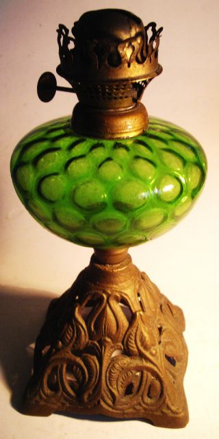 Oil Lamp Base - Stunning Green Colour photo