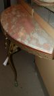 Terrific Antique Art Deco Half Round Marble Top Console Table 1900-1950 photo 4