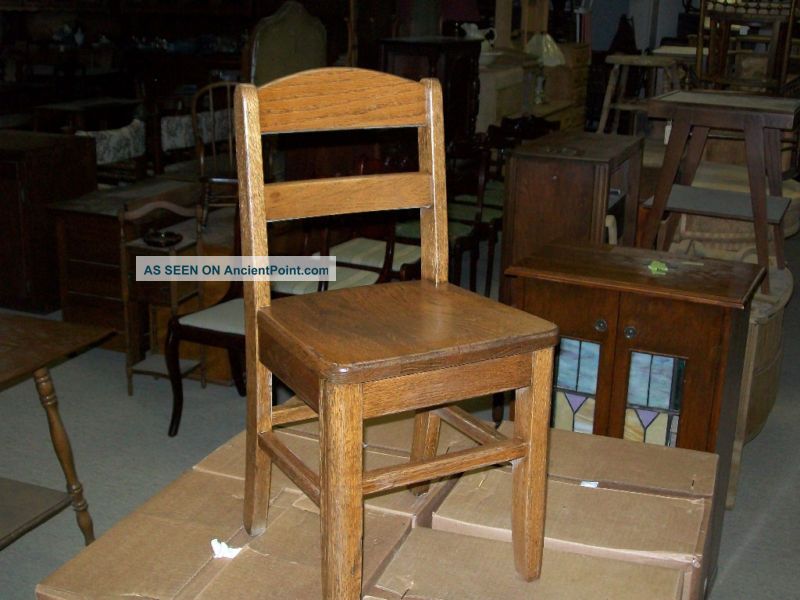 Antique Oak Childs Chair 1900-1950 photo