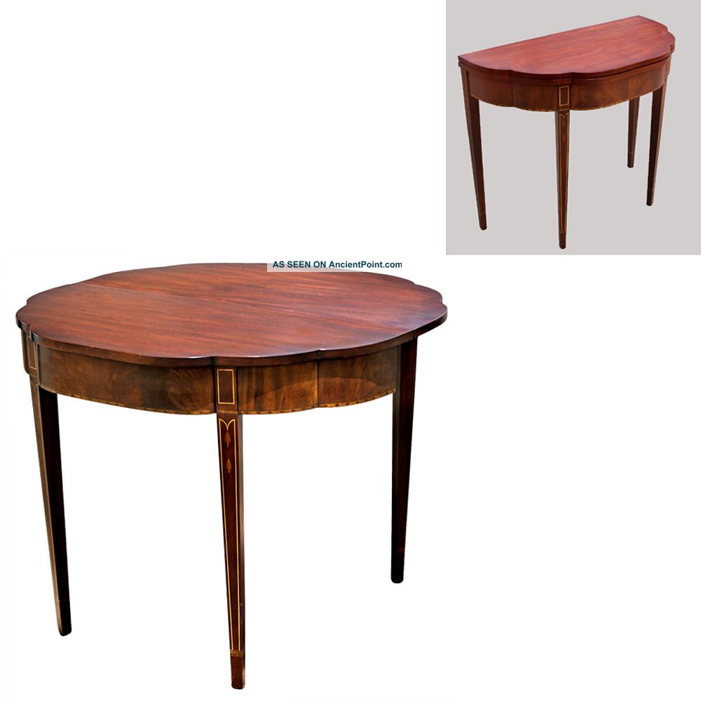 3ft Traditional Round Demilune Hall Console Table 1900-1950 photo