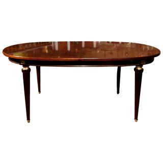 French Louis Xiv Style Mahogany Oval Dining Table By Jansen photo