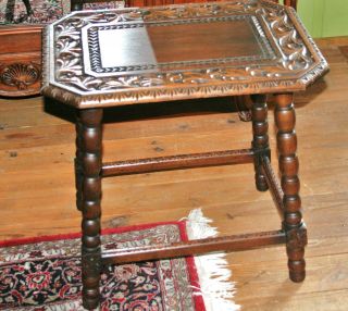 Exquisite English Antique Gothic Side Table photo