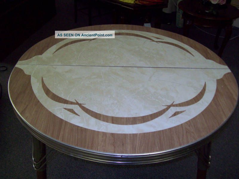 Round Dinette Table - Formica - Steel Art Deco Retro Decor 1900-1950 photo