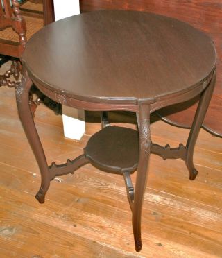 Gorgeous English Antique Traditional Mahogany Side Table photo