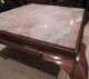 Walnut & Marble Square Coffee Table 1900-1950 photo 3