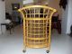 Mid Century Modern Rattan Rolling Tea Cart 1960 ' S 1900-1950 photo 3