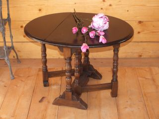 Antique Dark Oak Drop Leaf Table - photo