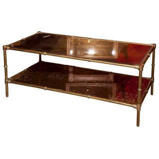 Faux Bamboo Style Two Tier Coffee Table By Jansen photo
