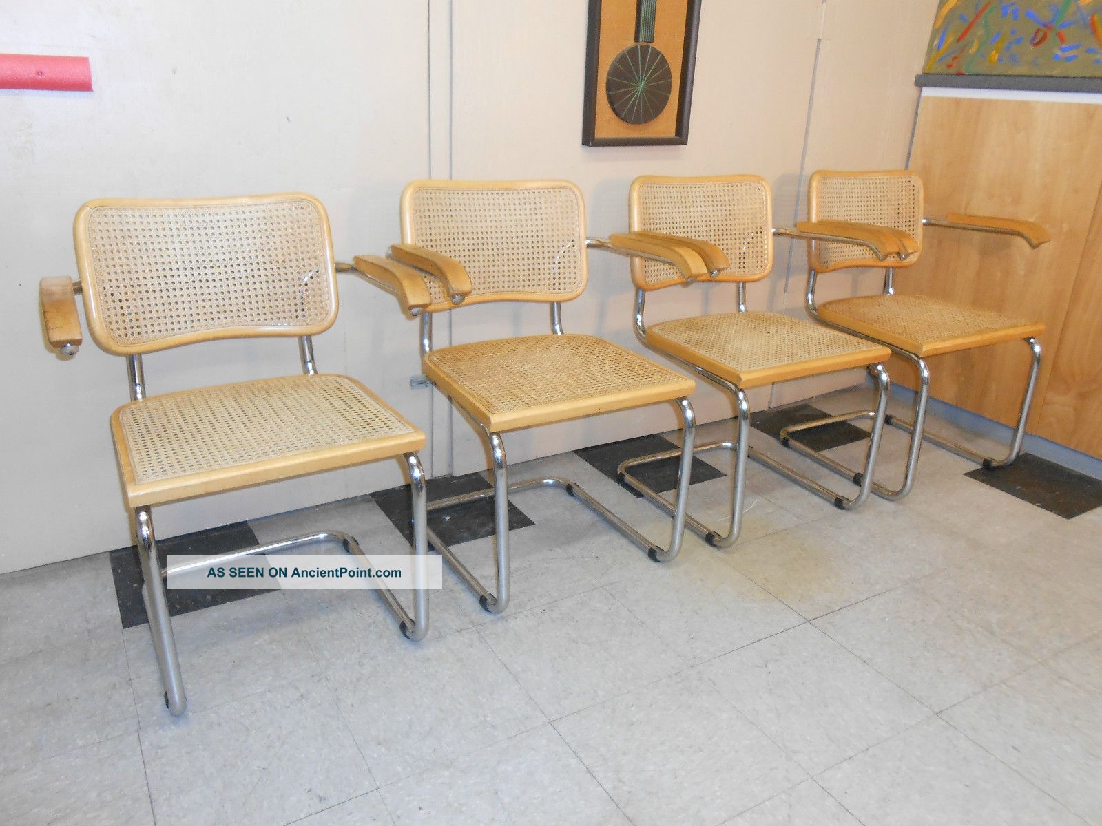 1960 ' S Marcel Breuer Cesca Arm Chair Set Of Four Mid Century Modern Retro Post-1950 photo