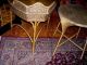 Antique Wicker Rare Vanity,  Table,  Chair Lloyd Loom Wow 1900-1950 photo 3