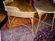 Antique Wicker Rare Vanity,  Table,  Chair Lloyd Loom Wow 1900-1950 photo 4
