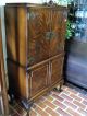 Vintage Antique Chinese Chippendale Cocktail Liquor Cabinet Bar Flame Mahogany 1900-1950 photo 8
