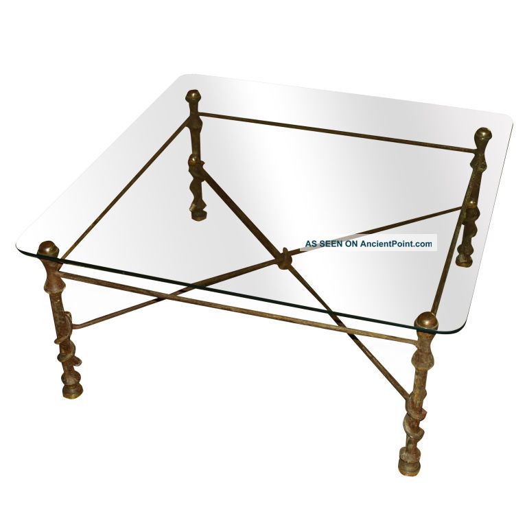 Italian C1950 ' S Oxidized Heavy Iron Detail Coffee Table 1900-1950 photo