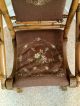 Antique Vintage Needlepoint Platform Maple Spindle Rocker Rocking Chair Unknown photo 2