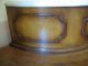 Antique Half Moon Marble & Wood Empire Two Tier Table 1900-1950 photo 1