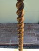 Antique Barley Twist Plant Candle Stand Solid Oak Thick 3 Inch Barley 1900-1950 photo 1