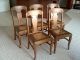 Antique 1900 ' S Tiger Oak Round Pedestal With Five Chairs 1900-1950 photo 4