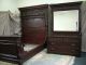 Antique Highback Solid Mahogany Art Nouveau Carved Bed Bedroom C1890s Victorian 1800-1899 photo 11