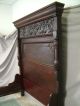 Antique Highback Solid Mahogany Art Nouveau Carved Bed Bedroom C1890s Victorian 1800-1899 photo 2