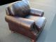 Burgundy/ Brown Leather Single Sofa Chair With Decorative Nails Post-1950 photo 3