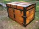 Antique 1800s Stage Coach Chest Steamer Trunk Restored Orig Hardware Latches 1800-1899 photo 2