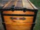 Antique 1800s Stage Coach Chest Steamer Trunk Restored Orig Hardware Latches 1800-1899 photo 5