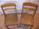 Lot 2 Vintage Youth Wood School Desk Chairs Early American Decor/mid Century 13 1900-1950 photo 2