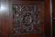 An Antique Floral Carved Wood 2 - Door Hanging Cabinet With Shelf Other photo 3