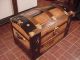 Refinished Victorian Dome Top Steamer Trunk Antique Chest With Key And Tray 1800-1899 photo 2