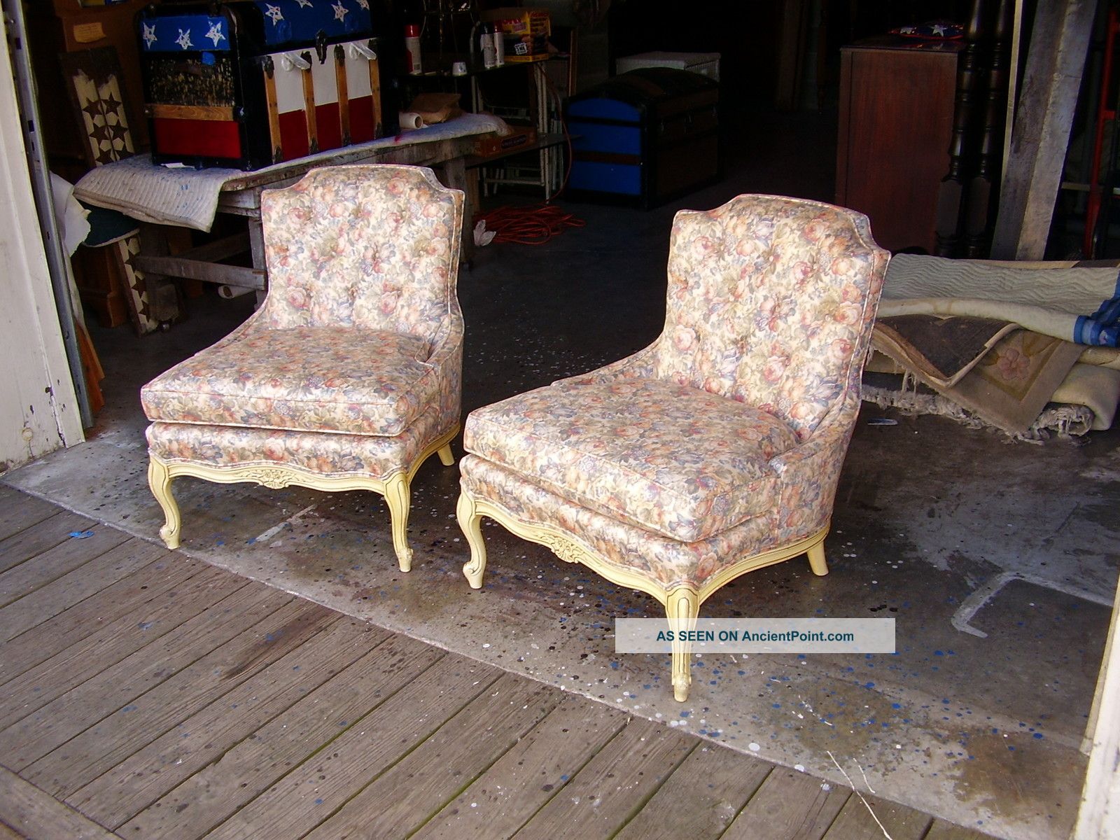 2 A Pair Of Hollywood Regency Billy Haines Era 1940s 1950s Slipper Chairs Chair 1900-1950 photo