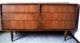 Mid Century Danish Modern Walnut Louver 6 Drawer Credenza/dresser Post-1950 photo 1