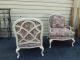 50853 Pair Thomasville French Bergere Armchair S Chair Shabby Decorator Post-1950 photo 6