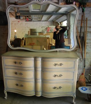 Bedroom Dresser French Provincial And Matching Mirror - photo