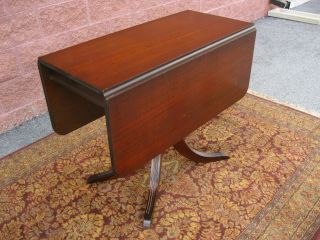 Antique 1940 ' S Duncan Phyfe Style Mahogany Drop Leaf Table Pedestal Base No Res photo