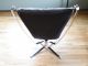 Vintage 1970 Sigurd Resell High Backed Chrome Framed,  Leather Falcon Chair Post-1950 photo 9