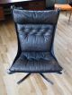 Vintage 1970 Sigurd Resell High Backed Chrome Framed,  Leather Falcon Chair Post-1950 photo 1