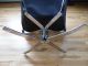Vintage 1970 Sigurd Resell High Backed Chrome Framed,  Leather Falcon Chair Post-1950 photo 5