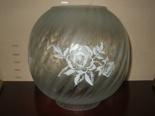 Old Acid Etched Ribbed Efect Oil Lamp Shade photo
