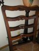 Antique Chippendale Ladder Back Country Dining Chairs Rush Seats Set 6 1900-1950 photo 4