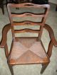 Antique Chippendale Ladder Back Country Dining Chairs Rush Seats Set 6 1900-1950 photo 5