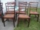 Antique Chippendale Ladder Back Country Dining Chairs Rush Seats Set 6 1900-1950 photo 7