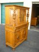 (2of3) Vintage French Country Ornate Oak Server Hutch Buffet Cabinet / Wine Rack 1900-1950 photo 1