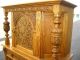 (2of3) Vintage French Country Ornate Oak Server Hutch Buffet Cabinet / Wine Rack 1900-1950 photo 2