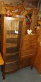 Antique Oak Bookcase Secretary,  Refinished Ready To Use At A Bargin Price 1900-1950 photo 7