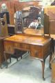 Antique Mid - 20th Century Flame Mahogany Mirrored Vanity Dressing Table W Drawers 1900-1950 photo 1